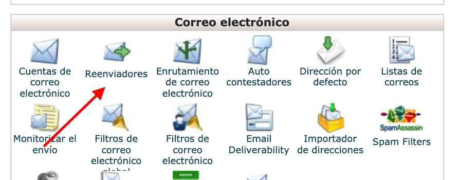 reenviador en cpanel